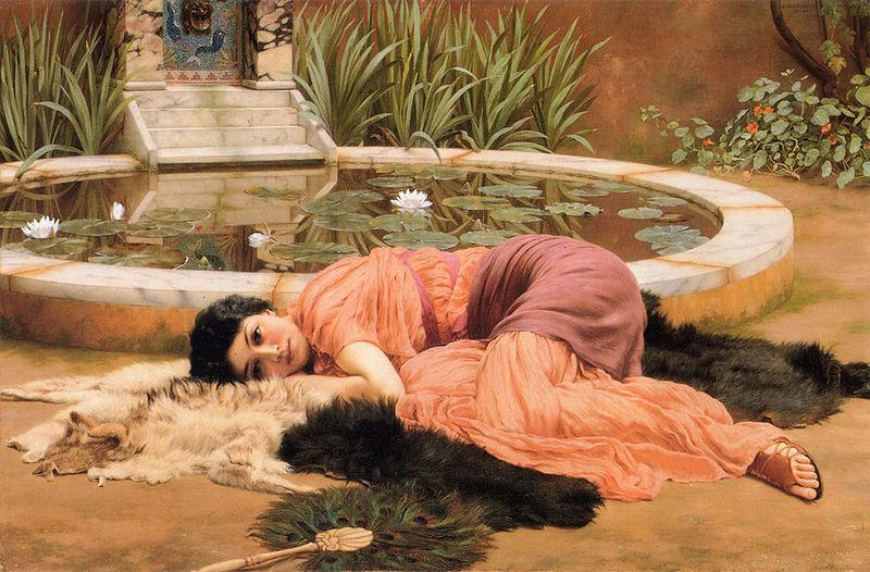 John William Godward Dolce far Niente or Sweet Nothings oil painting image